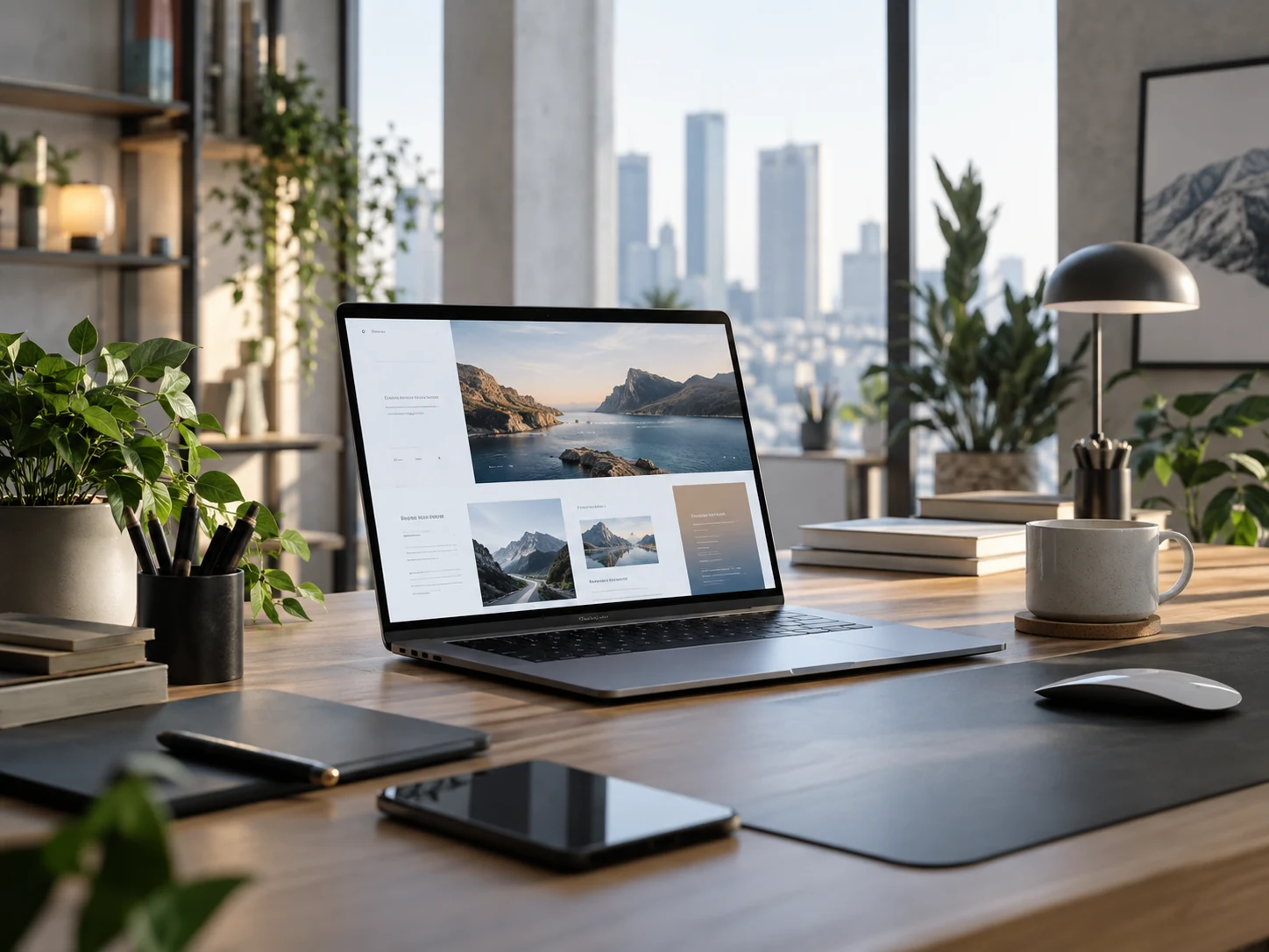 Moderner Arbeitsplatz als Symbol für Webdesign, Buchungssysteme, Online-Shops und Software von zekahub